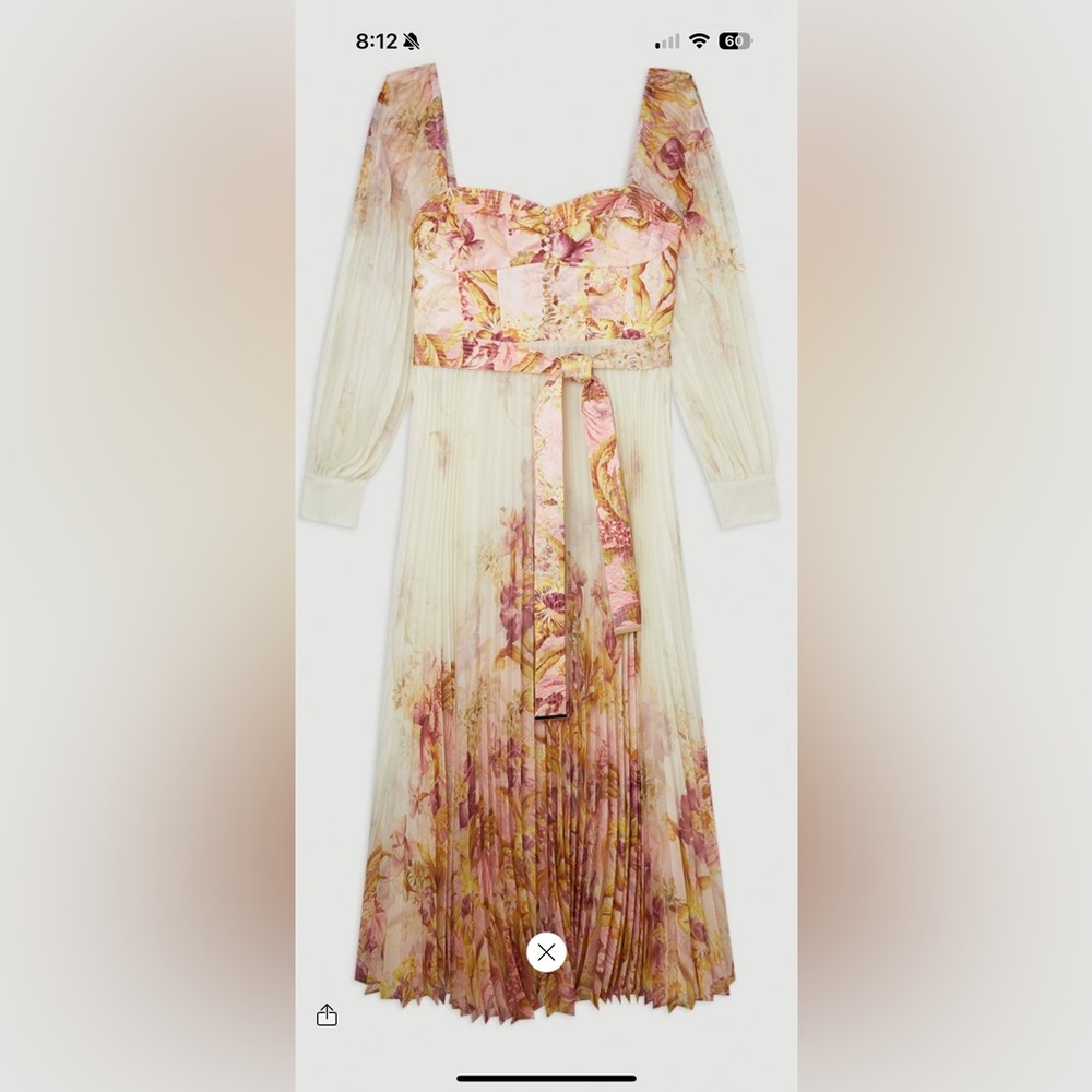 Karen Millen Floral Maxi Dress in Pink and Cream